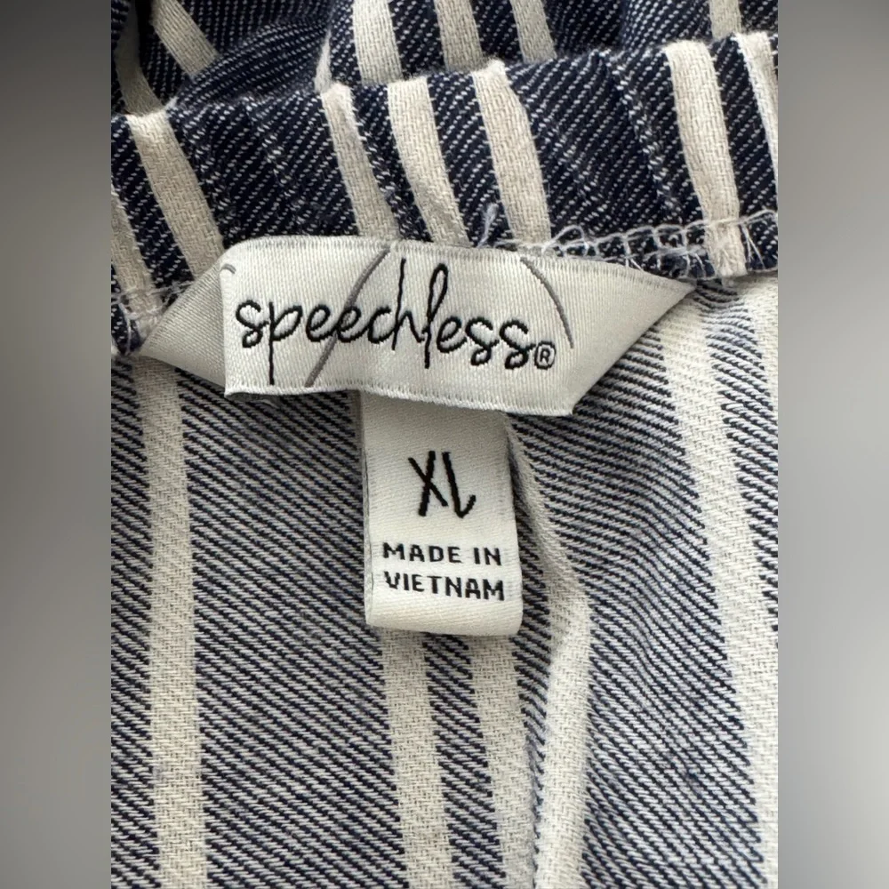 Speechless Navy and White Striped adjustable strap Dress XL - Picture 7 of 8